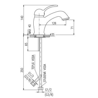 Смеситель для раковины Rav Slezak Labe L526.5Z бронза